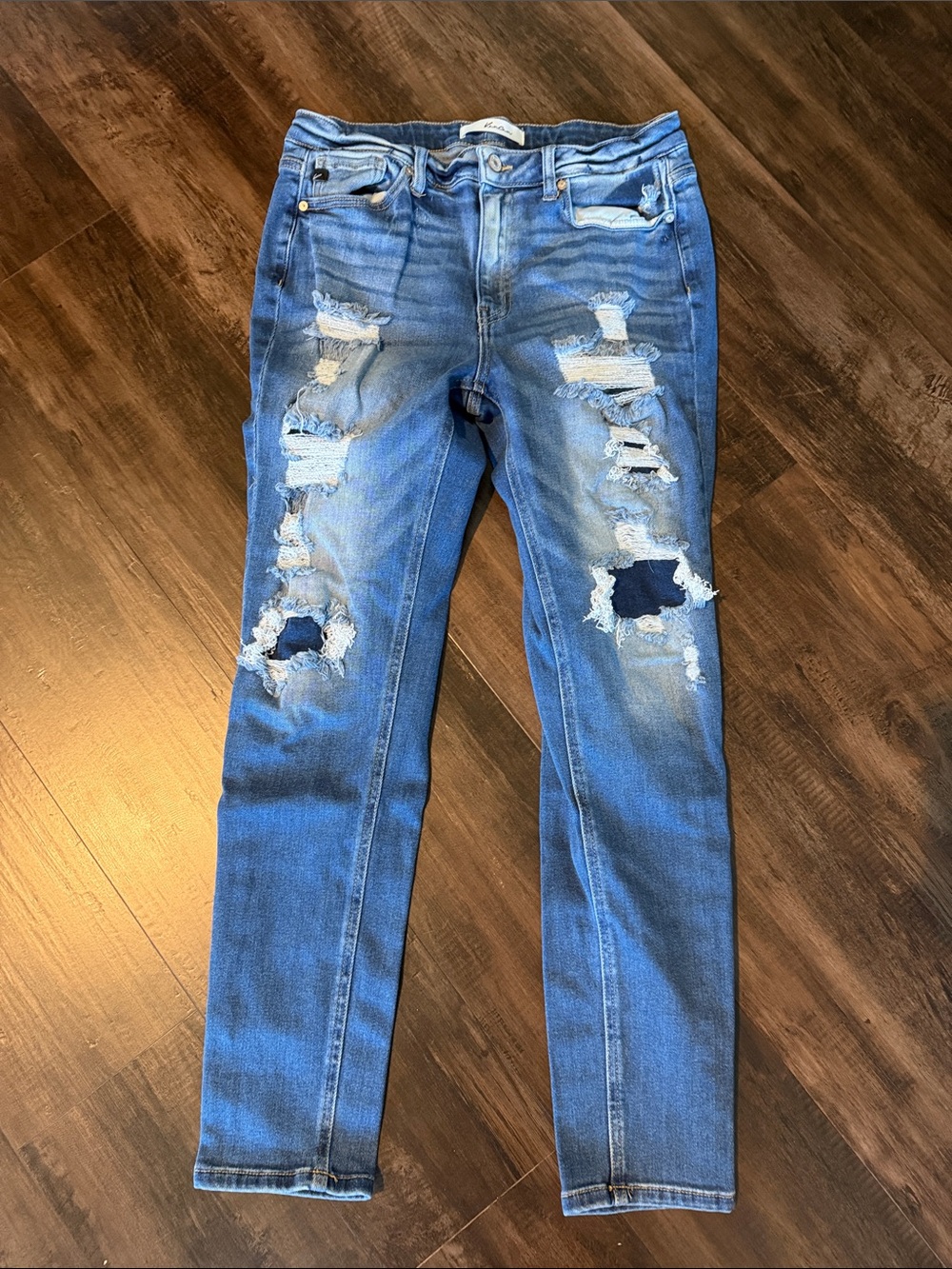 KanCan Ripped Mid-Blue Women's Skinny Jeans